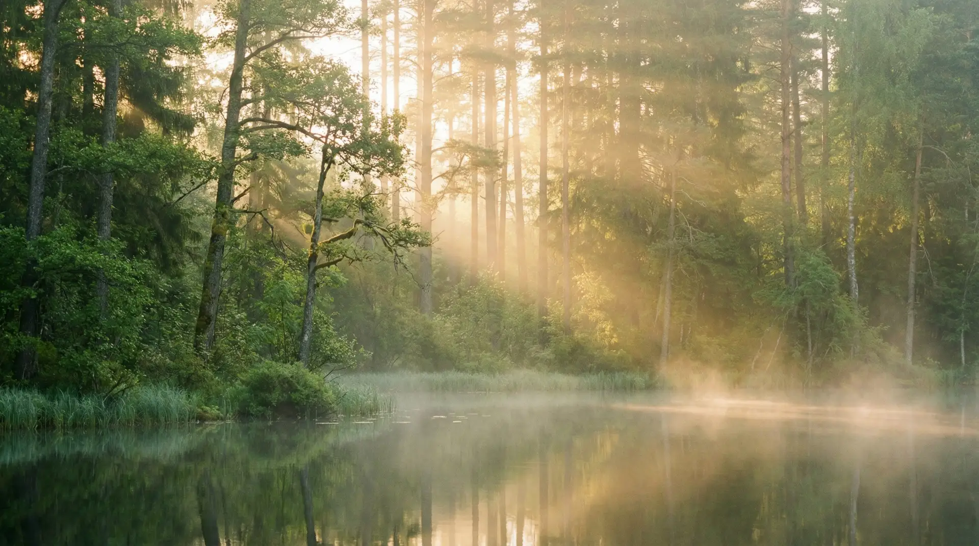 宁静的自然森林与晨曦 - 女神视频